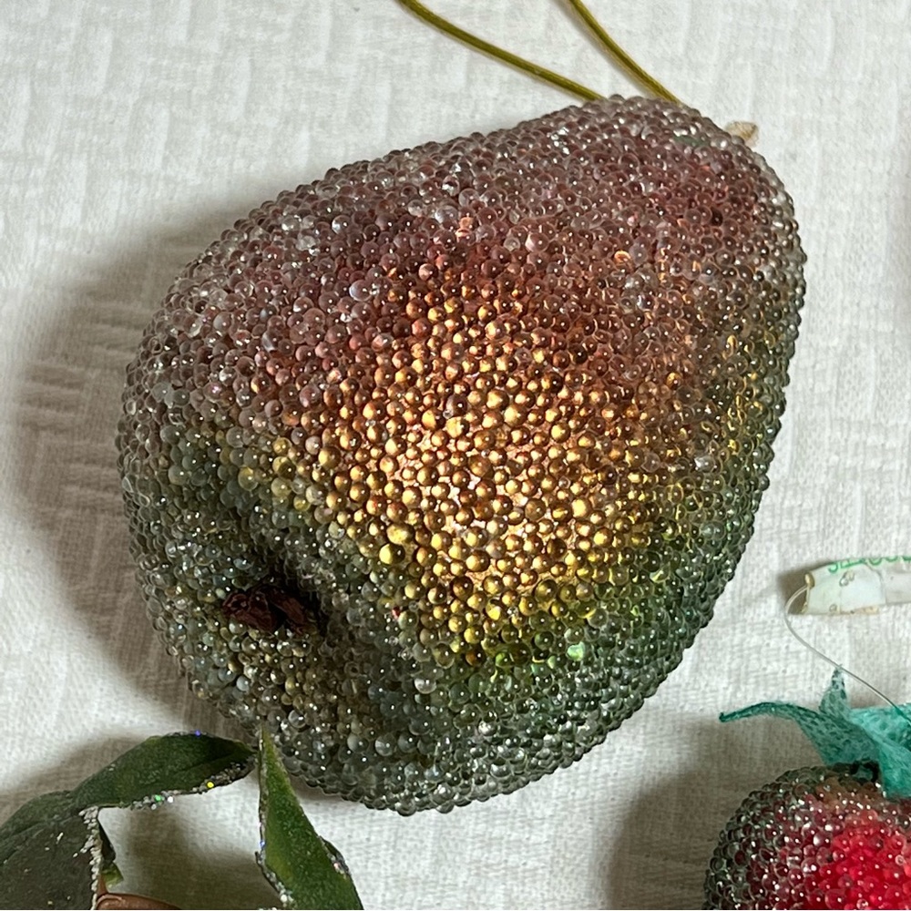Vintage sugared faux fake fruit Pears Strawberries Grapes - Picture 12 of 13